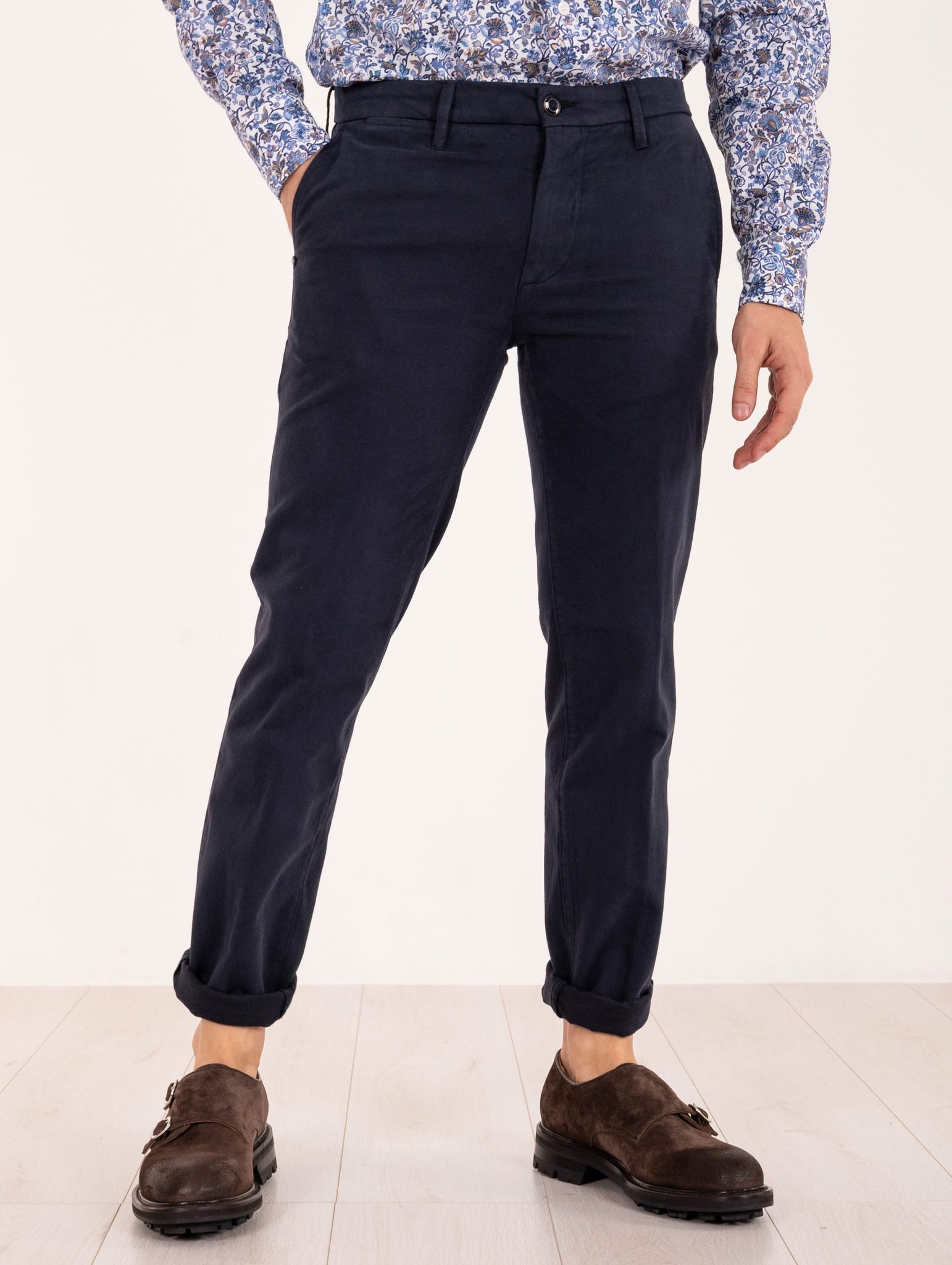 Pantalone Slim Re-Hash in Cotone Blu