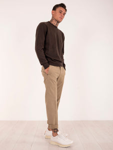 Pantalone Slim Re-Hash in Cotone Fango