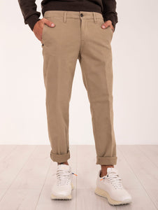 Pantalone Slim Re-Hash in Cotone Fango