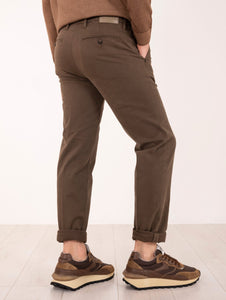 Pantalone Slim Re-Hash in Cotone Marrone