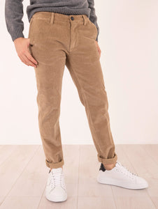 Pantalone Slim Re-Hash in Velluto Beige