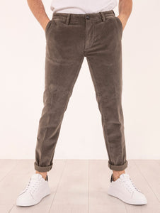 Pantalone Slim Re-Hash in Velluto Marrone