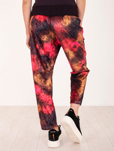 Pantalone Tie Dye Brand Unique in Viscosa Ciliegia