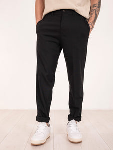 Pantaloni Covert in Viscosa Nero