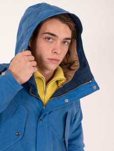 Parka Manifattura Ceccarelli Fisherman in Cotone Idrorepellente Bluette