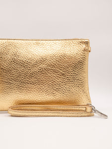 Pochette Hermy Gianni Chiarini in Pelle Laminata Oro