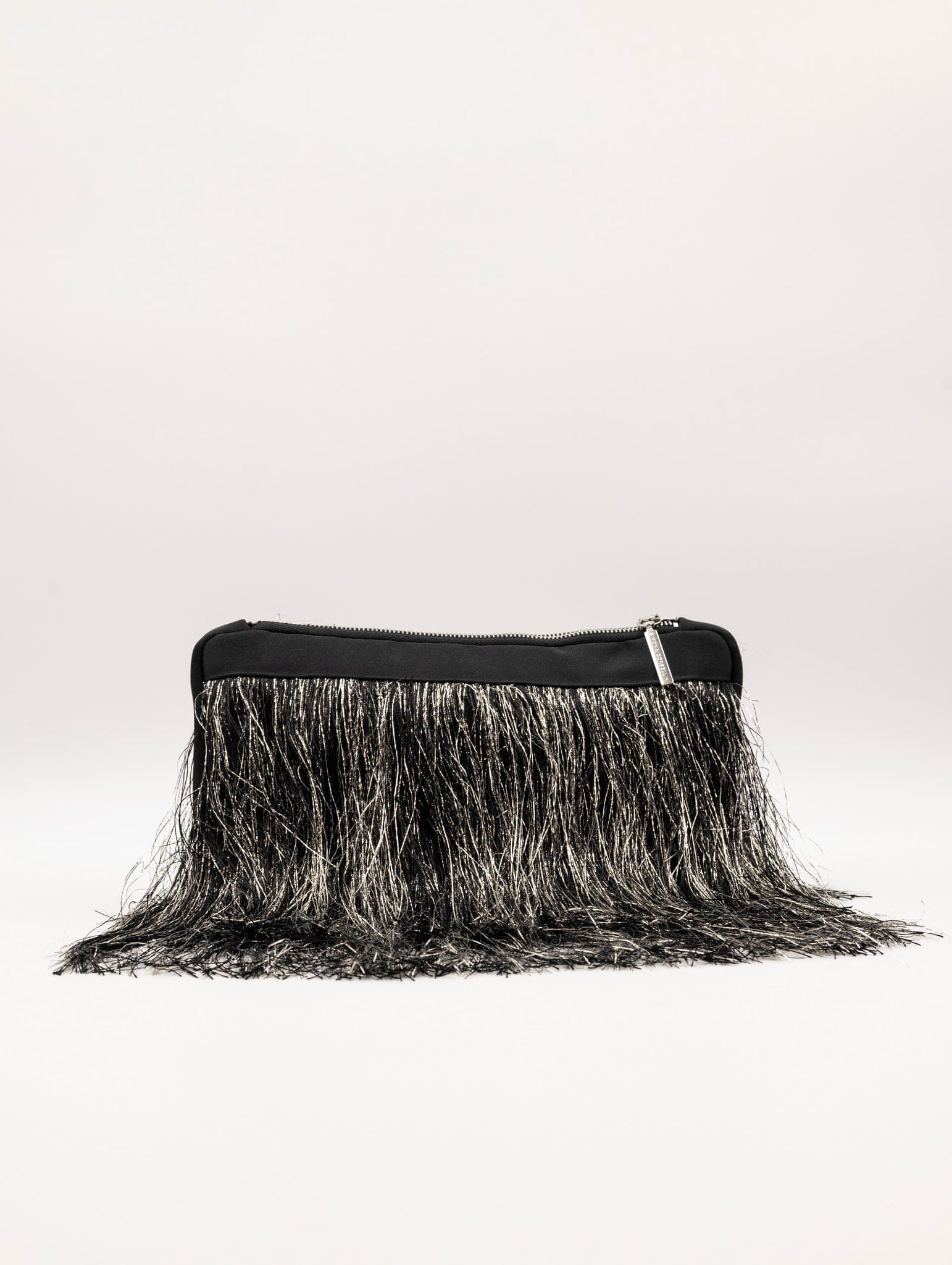 Pochette Simona Corsellini The Party Edition con Frange Nera e Argento