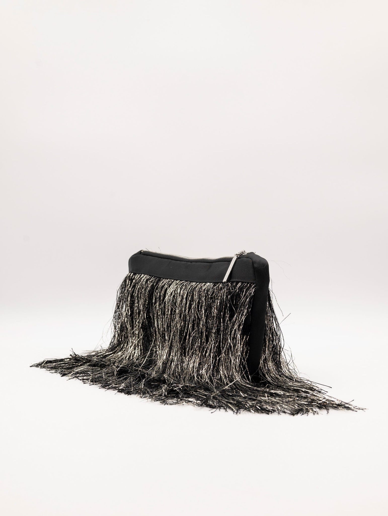 Pochette Simona Corsellini The Party Edition con Frange Nera e Argento