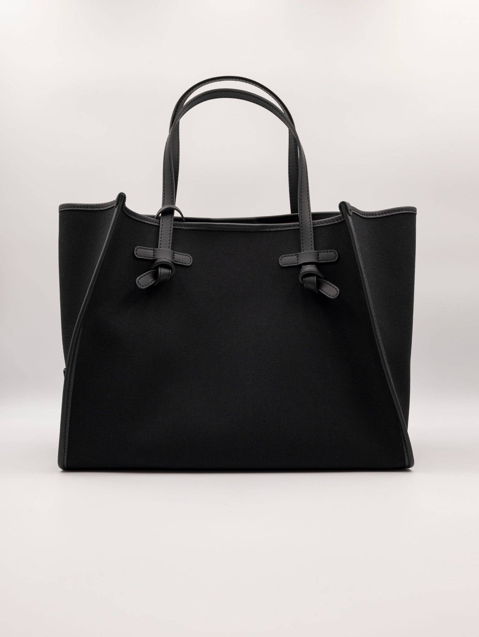 Shopping Bag Marcella Gianni Chiarini in Canvas e Pelle Nero e Corda