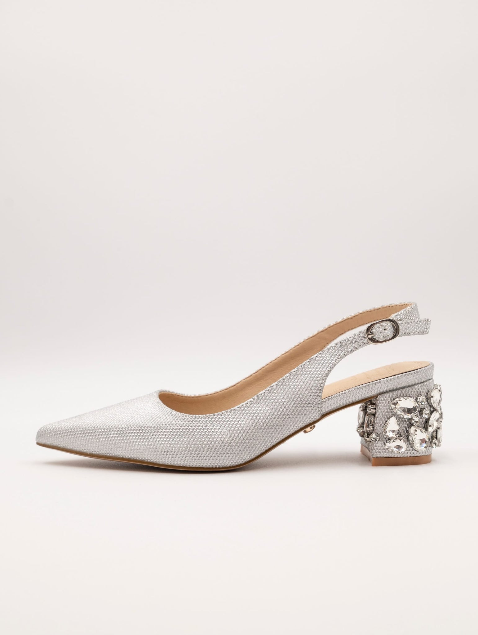 Slingback Twenty Fourhaitch Asmid In Tessuto Diamantato Argento