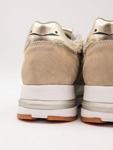 Sneakers Voile Blanche Maran in Suede e Lana Ghiaccio e Ecrù