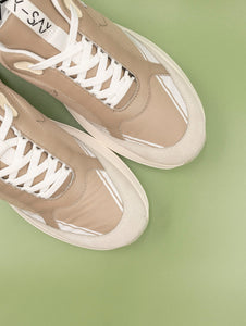 Sneakers Y-Say Nylo in Tessuto Tecnico e Pelle Beige